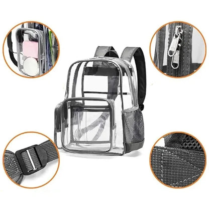 30L Clear PVC Backpack with Reinforced Straps