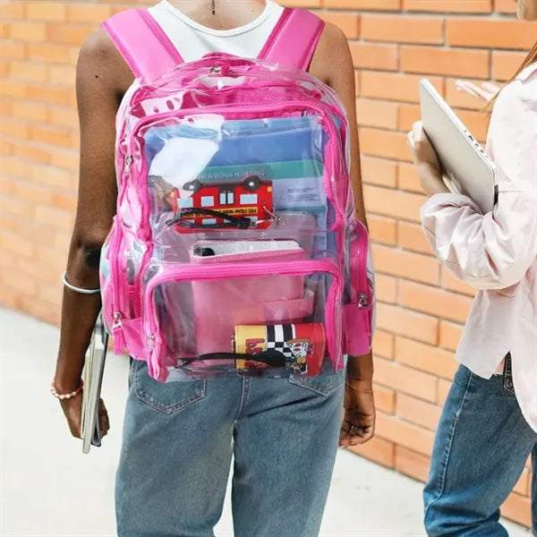 30L Clear PVC Backpack with Reinforced Straps