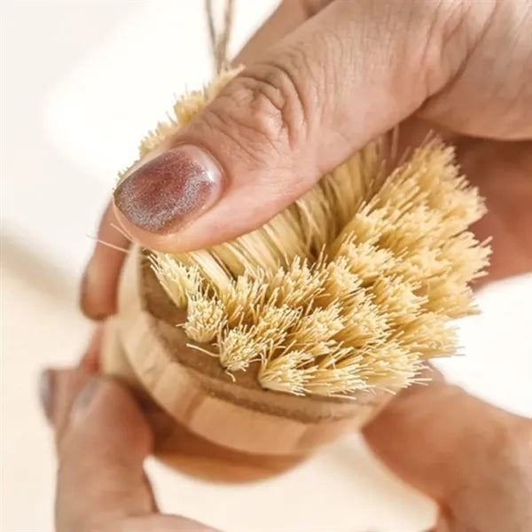 Eco-Friendly Bamboo Scrub Brush for Kitchen & Home