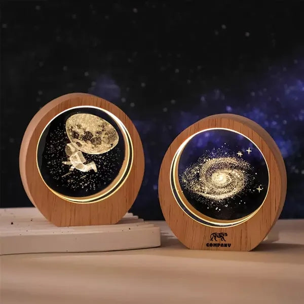 3D Engraved Glass Globe Night Light