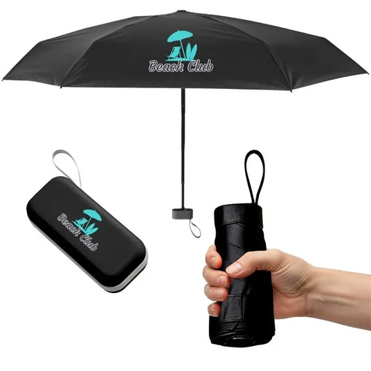 Mini Umbrella With Carrying Case - 38'' Arc 6 Panel