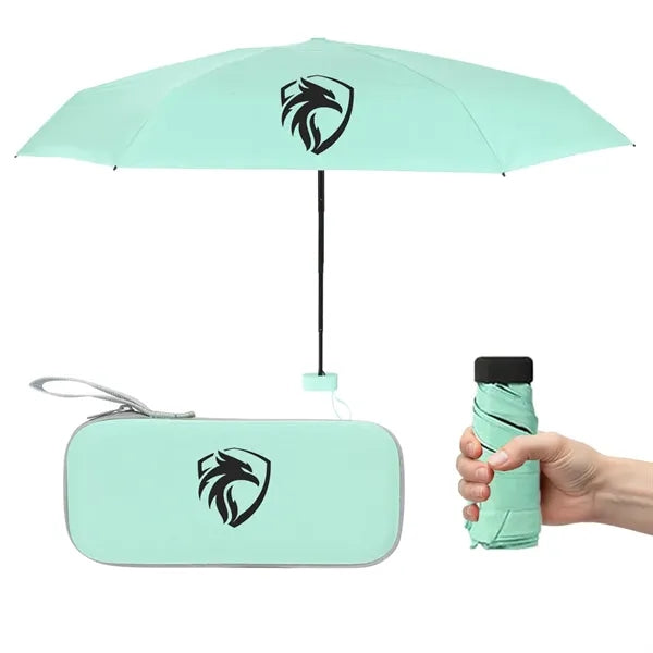 Mini Umbrella With Carrying Case - 38'' Arc 6 Panel