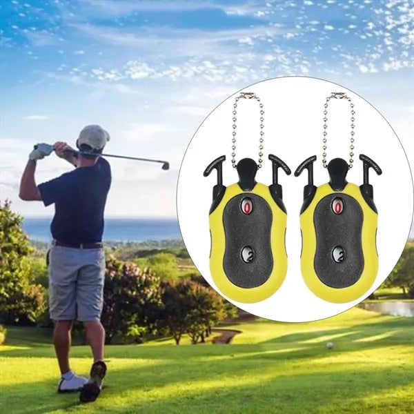 Portable Dual-Player Golf Stroke Counter with 2 Clickers