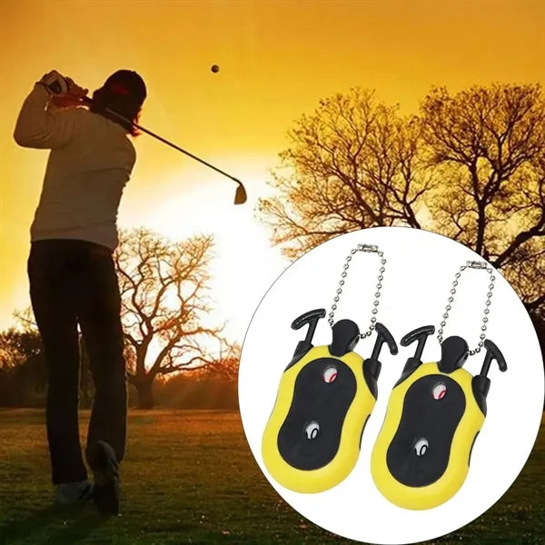 Portable Dual-Player Golf Stroke Counter with 2 Clickers