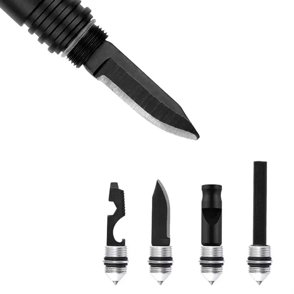 6-in-1 Multifunctional Self-Defense Tactical Pen with Torch