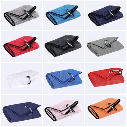 Microfiber Waffle Pattern Golf Towel For Carabiner Clip