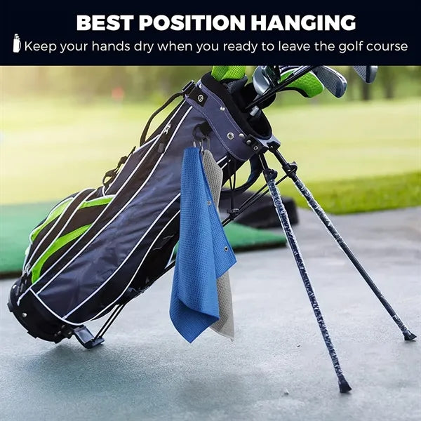 Microfiber Waffle Pattern Golf Towel For Carabiner Clip