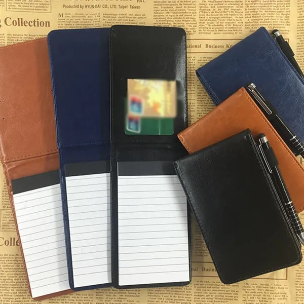 Office school portable pocket notepad holder set with pen