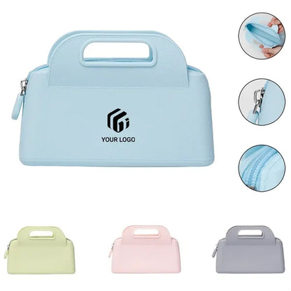 Travel portable waterproof silicone cosmetic toiletry bag