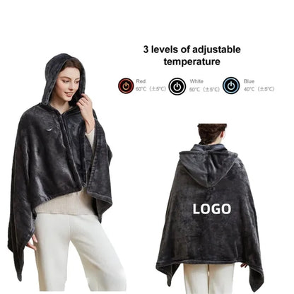 Wearable USB Heated Blanket Shawl
