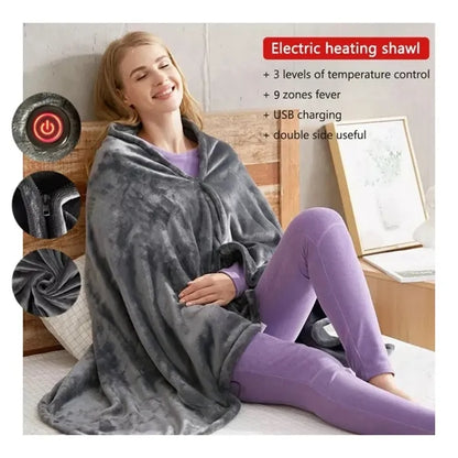 Wearable USB Heated Blanket Shawl