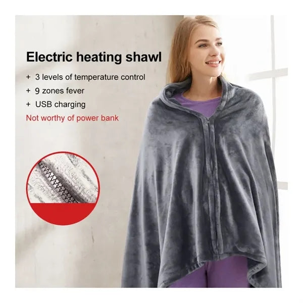 Wearable USB Heated Blanket Shawl