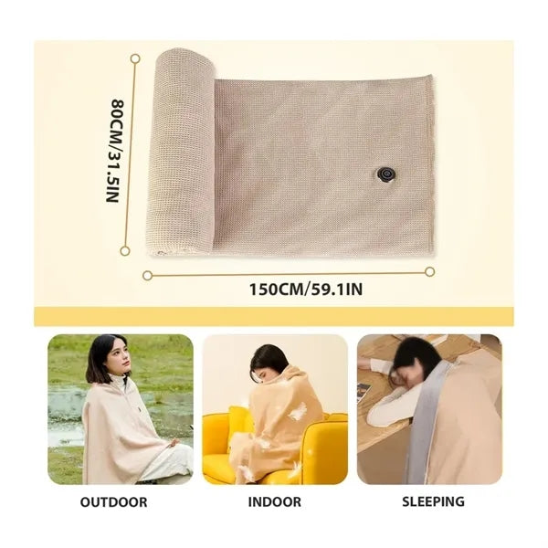 2-in-1 Heated Shawl & Blanket (59" x 31.5")