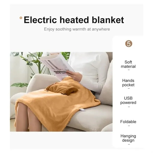 USB Heating Blanket with Hands Warmer