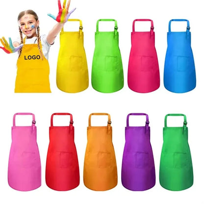 Adjustable Polyester Kids Apron Children Chef Art Smock