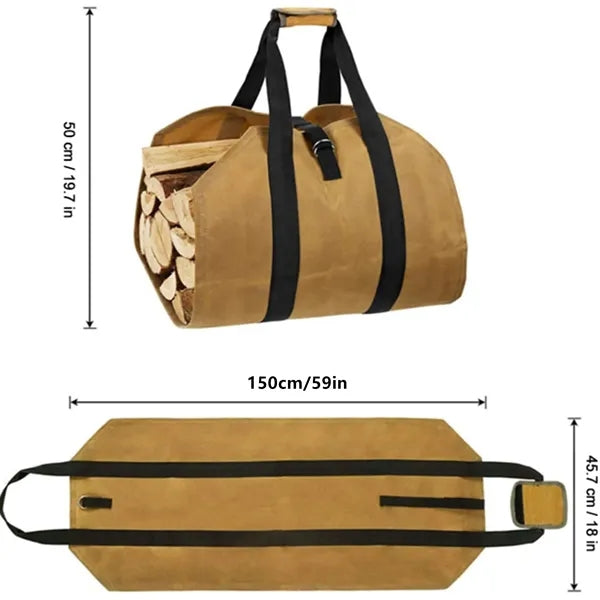 Canvas Log  Firewood wood Carrying Bag