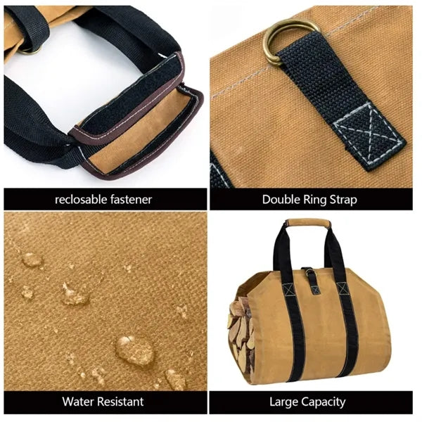 Canvas Log  Firewood wood Carrying Bag