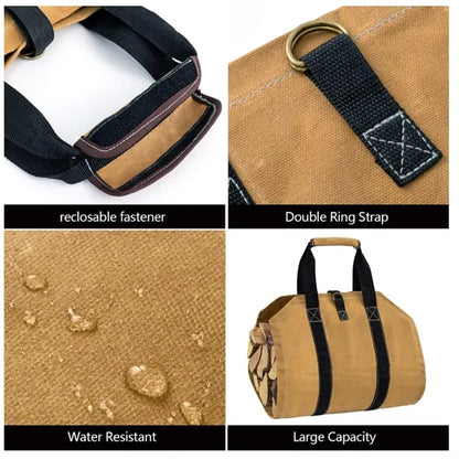Canvas Log  Firewood wood Carrying Bag