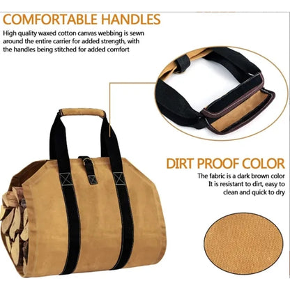 Canvas Log  Firewood wood Carrying Bag