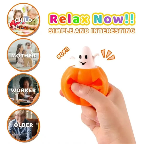 Fidget toy party favors halloween pumpkin pop up stress ball