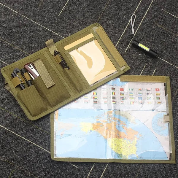 Multifunctional outdoors hiking foldable tactical map pouch