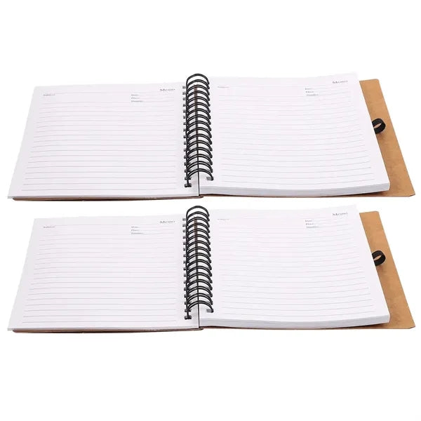 Customizable Kraft Paper Coil Notebook with Sticky Notes