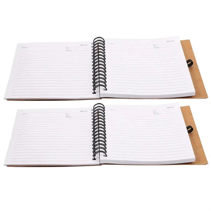 Customizable Kraft Paper Coil Notebook with Sticky Notes