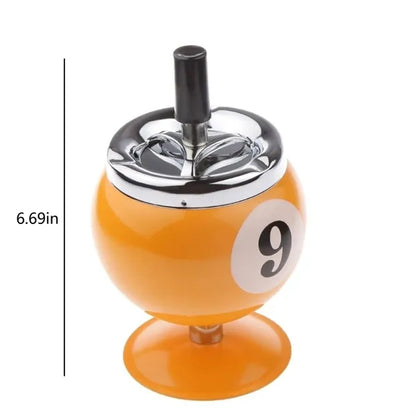 Collectible Aluminum Pool Billiard Ball Ashtray wit