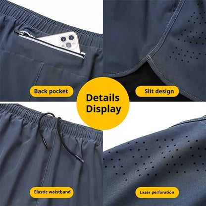 Breathable quick dry workout gym women men running shorts