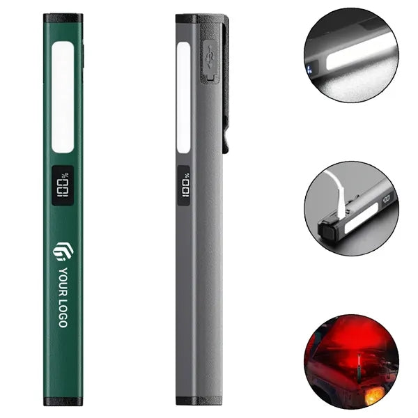 Camping emergency home rechargeable pen flashlight COB light