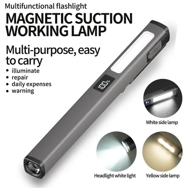 Camping emergency home rechargeable pen flashlight COB light