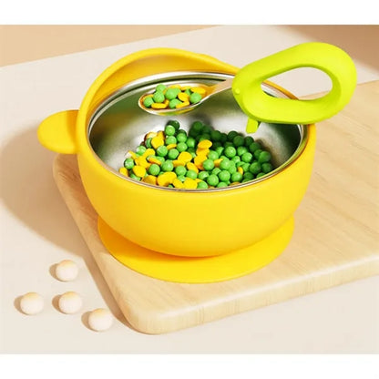Cute Anti-Spill and Heatproof Stainless Steel Baby Bowl