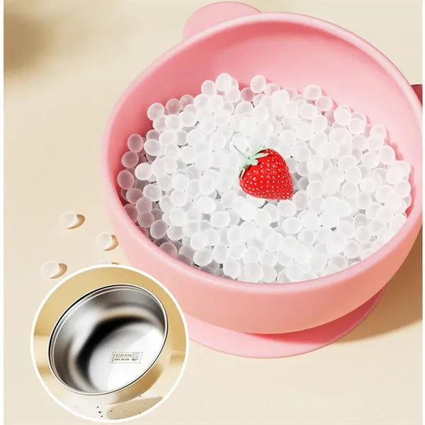 Cute Anti-Spill and Heatproof Stainless Steel Baby Bowl
