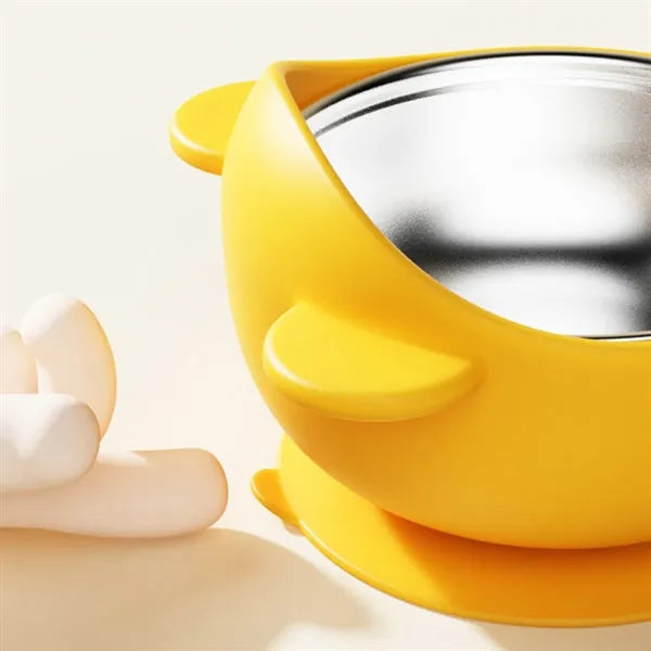 Cute Anti-Spill and Heatproof Stainless Steel Baby Bowl