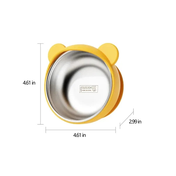 Cute Anti-Spill and Heatproof Stainless Steel Baby Bowl