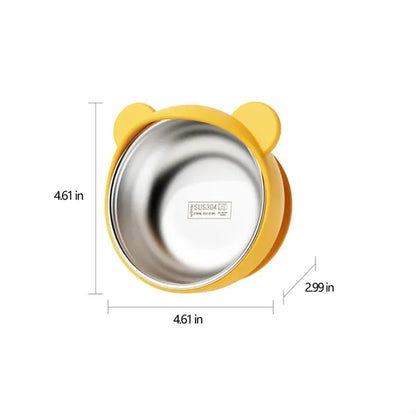 Cute Anti-Spill and Heatproof Stainless Steel Baby Bowl