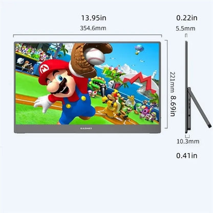 15.6in 1080P USB-C HDMI Travel Monitor with Foldable Stand