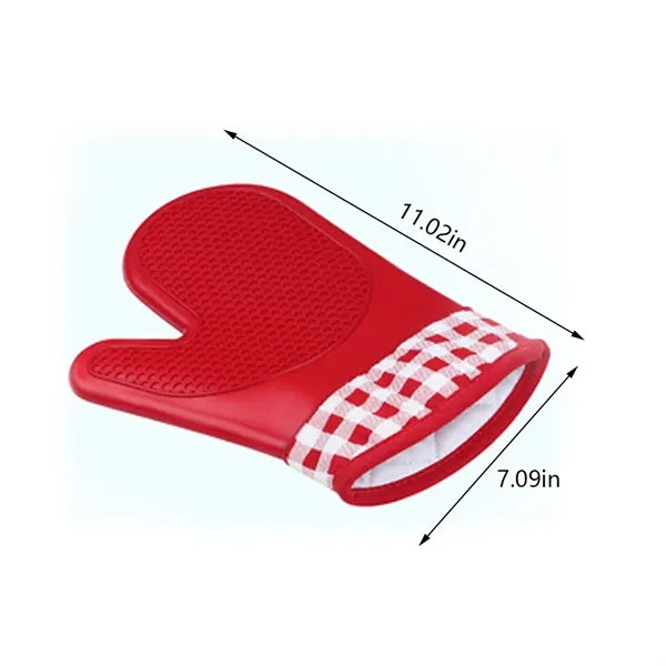 Heat resistant durable grilling kitchen silicone oven mitts