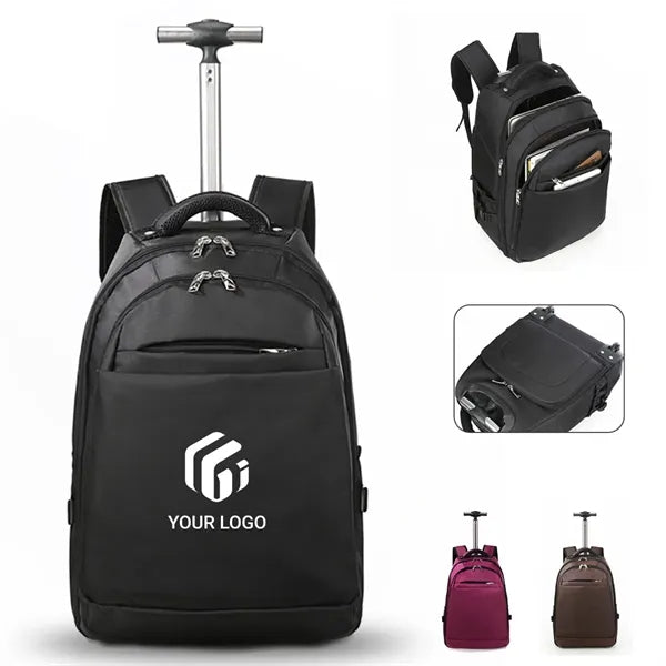 Business travel college laptop suitcase bag rolling backpack