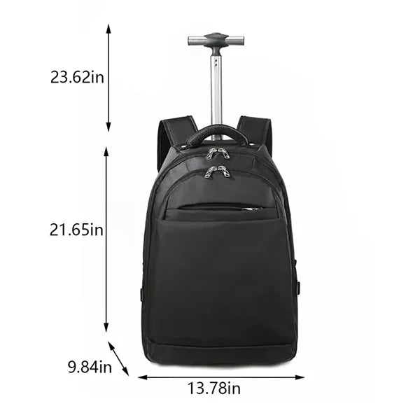 Business travel college laptop suitcase bag rolling backpack