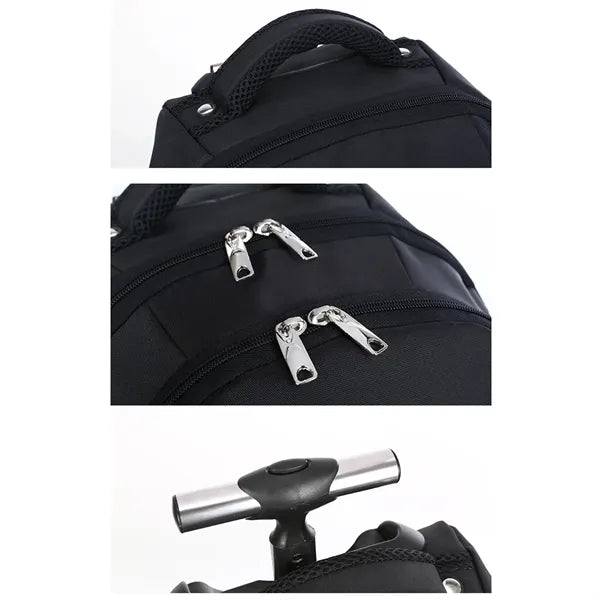 Business travel college laptop suitcase bag rolling backpack