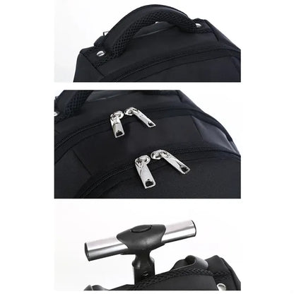 Business travel college laptop suitcase bag rolling backpack