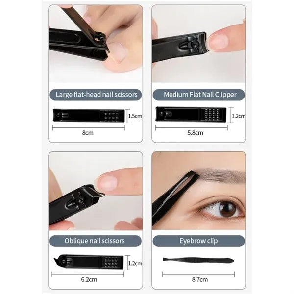 18 Pieces Stainless Steel Nail Clipper Set