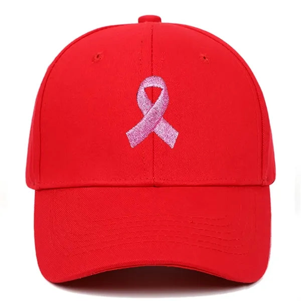 Pink Ribbon Embroidered Cap