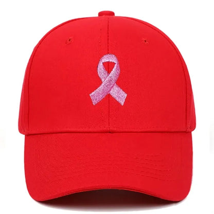 Pink Ribbon Embroidered Cap