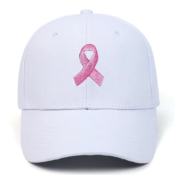 Pink Ribbon Embroidered Cap