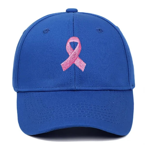 Pink Ribbon Embroidered Cap