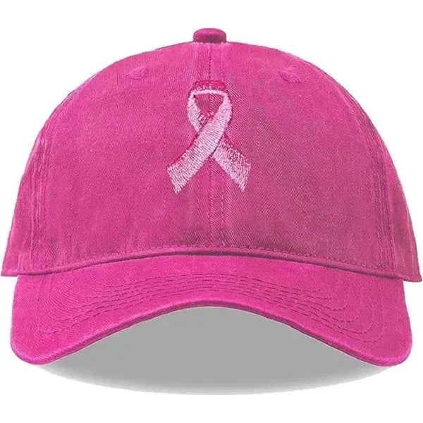 Pink Ribbon Embroidered Cap