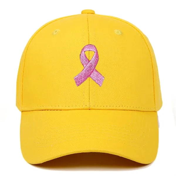 Pink Ribbon Embroidered Cap