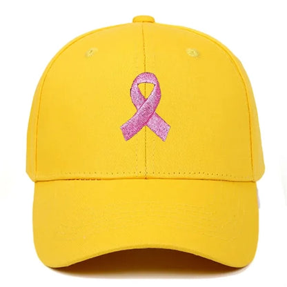 Pink Ribbon Embroidered Cap